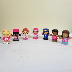 Fisher Price Little People Barbie Career Figures Lot Soccer Doctor Astronaut 7pc